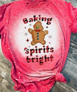 Baking Spirits Bright 3D Print Bleached T-Shirt