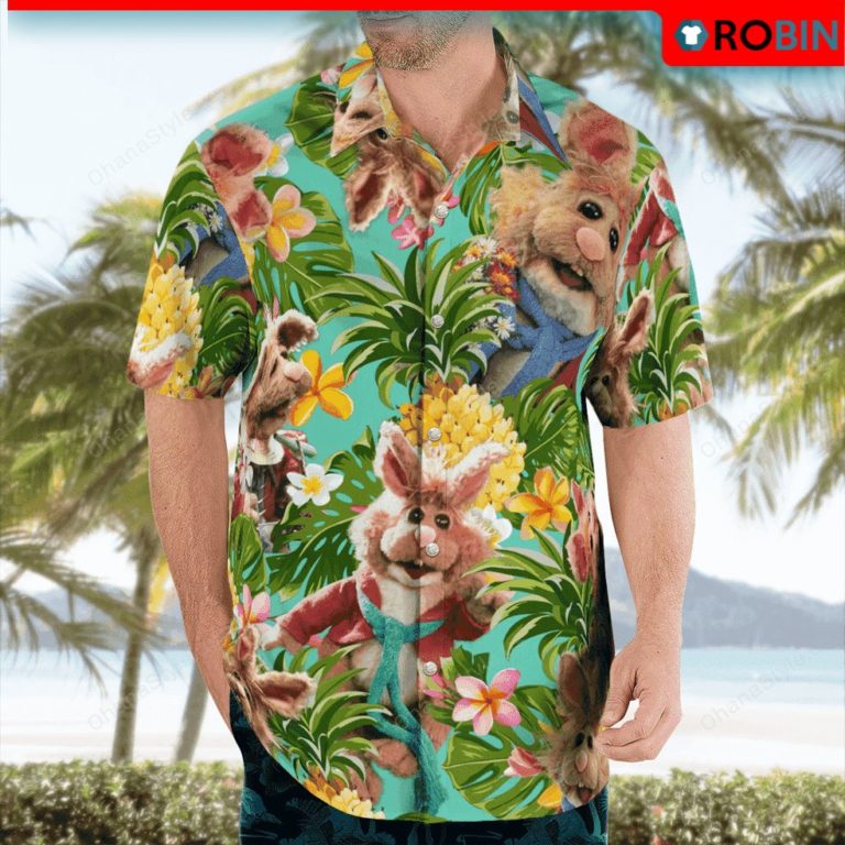 Bean Bunny Aloha Shirt, Casual Button Down Shirt