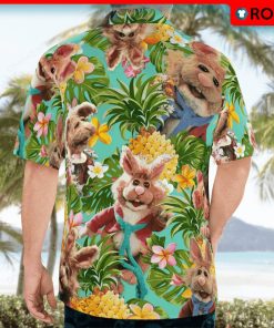 Bean Bunny Aloha Shirt, Casual Button Down Shirt