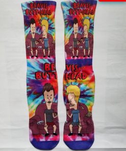 Beavis and Butthead Tie Dye Socks