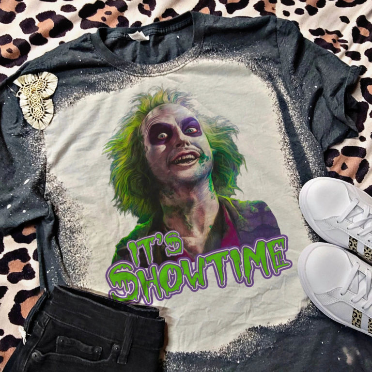 Beetlejuice It’s Showtime Halloween Bleached T-Shirt