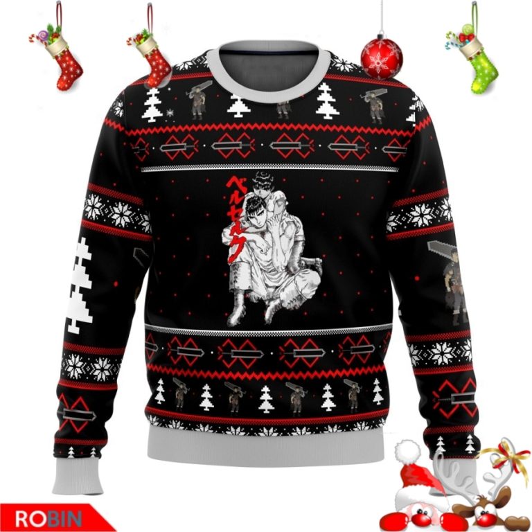 Berserk Guts and Casca Ugly Christmas Sweater