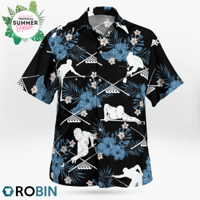 Billiards Pool Hawaiian Shirts, Casual Button Down Short Sleeve Shirt