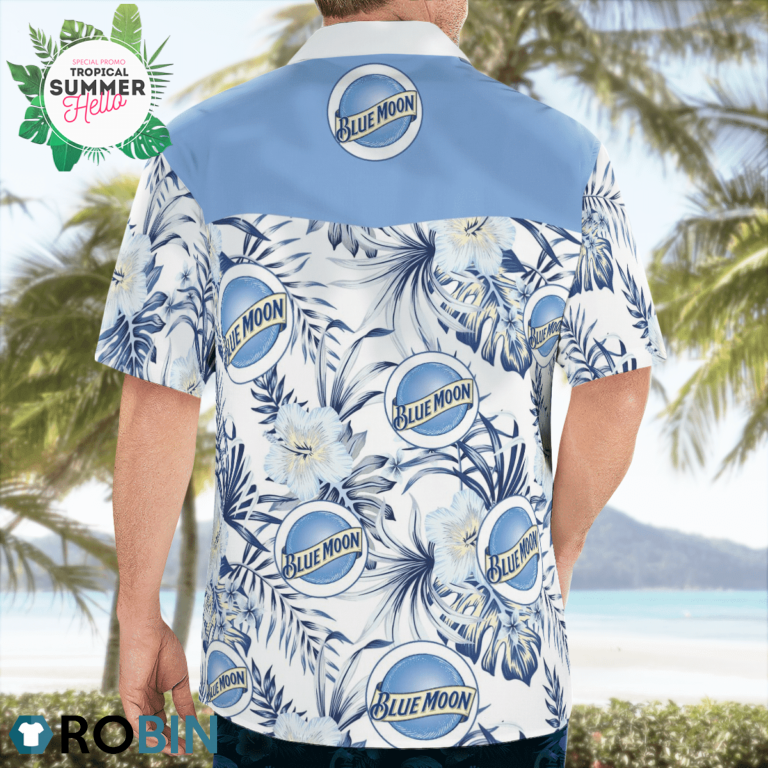 Blue Moon Beer Hawaiian Shirts, Casual Button Down Short Sleeve Shirt