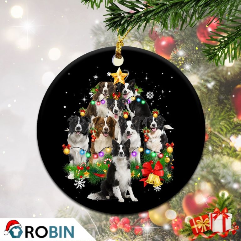 Border Sheepdog Christmas Tree Lights Christmas Ornament