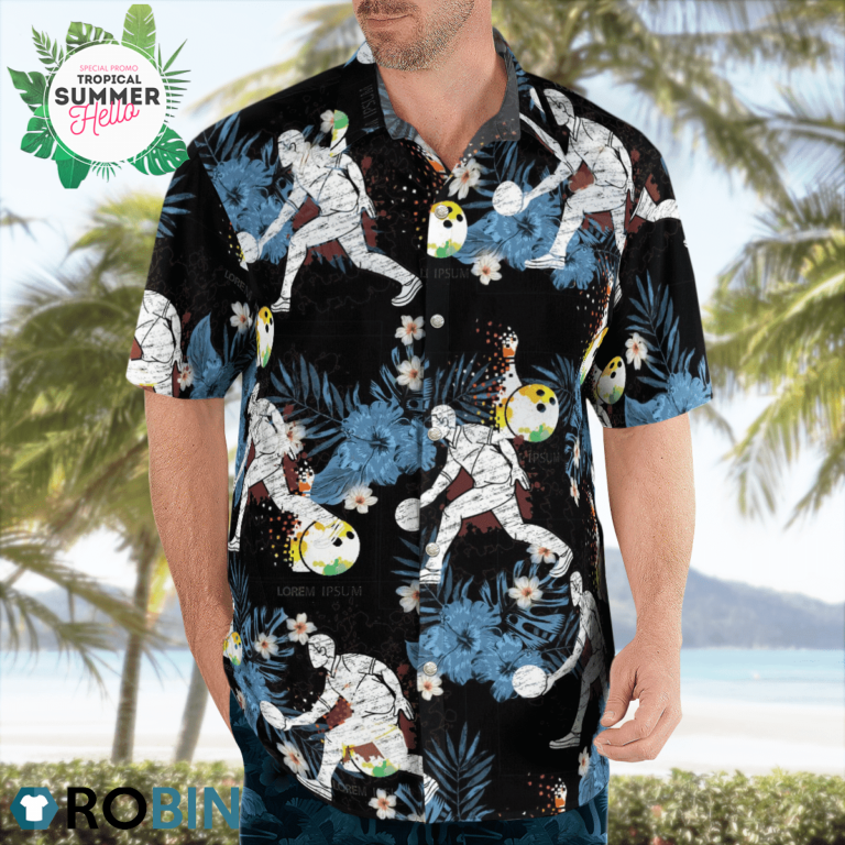 Bowling Hawaiian Shirts, Casual Button Down Short Sleeve Shirt