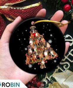 Boxer Christmas Tree Lights Christmas Ornament