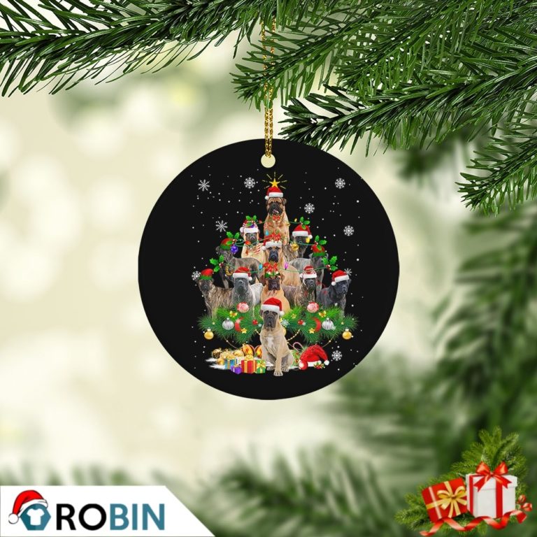 Bullmastiff Christmas Tree Lights Christmas Ornament
