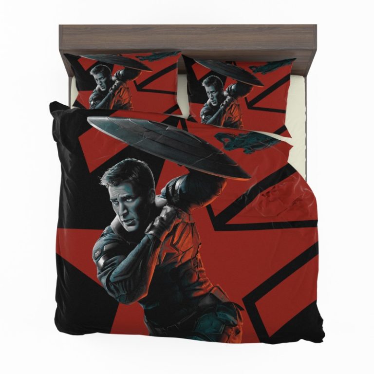 Captain America Chris Evans Marvel Comics Bedding Set (Duvet cover and Pillow Case)