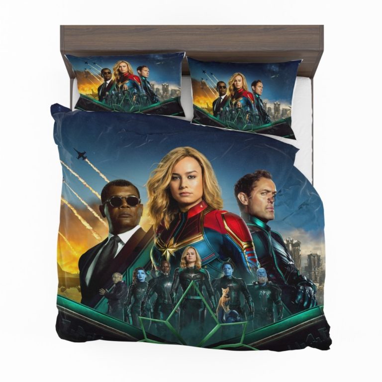 Captain Marvel Movie Carol Danvers Nick Fury Yon-Rogg Marvel Bedding Set