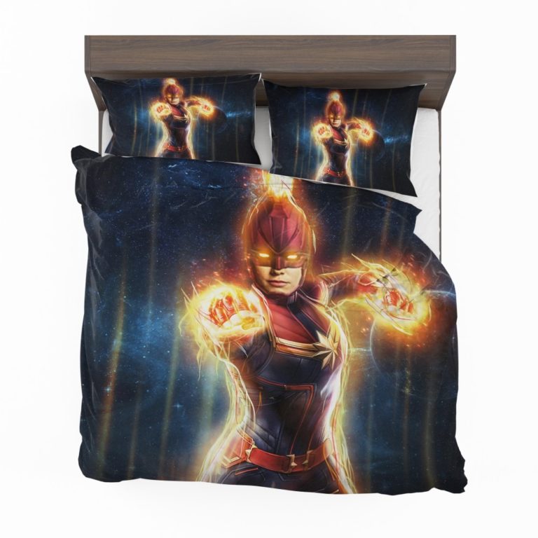 Captain Marvel Movie Carol Danvers Super Women Duvet cover and Pillow Case