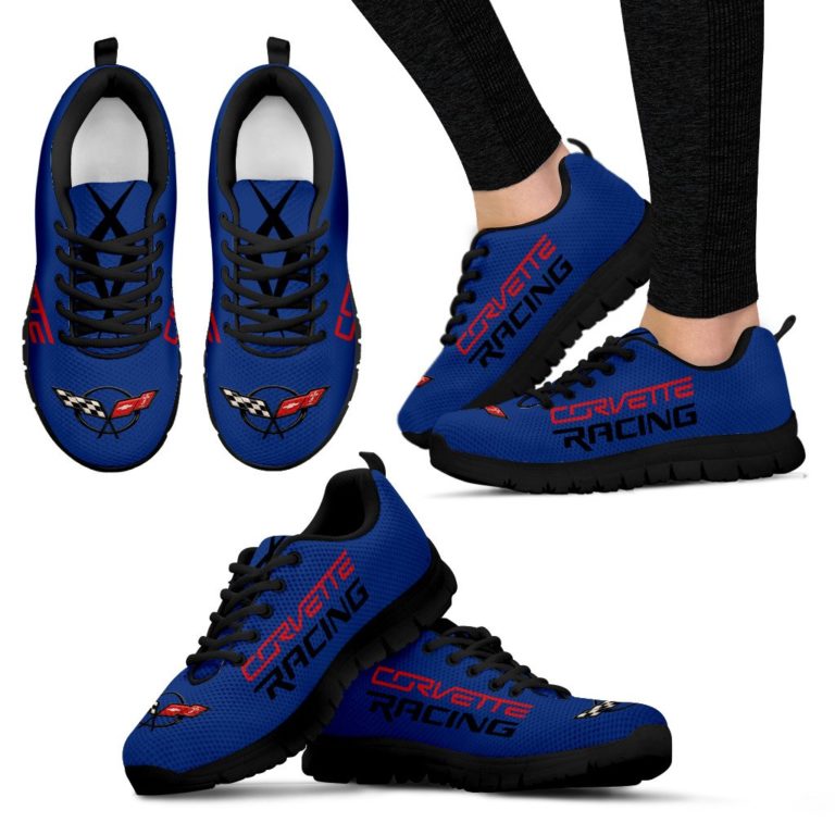 Chevrolet Corvette Breathable Running Shoes Elkhart Lake Blue Metallic