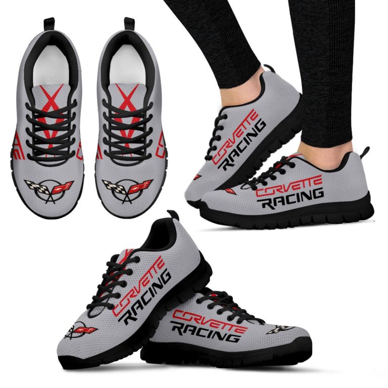 Chevrolet Corvette Breathable Running Shoes – Sneakers Blade Silver Metallic