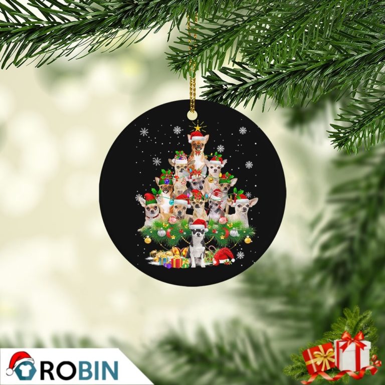 Chihuahua Christmas Tree Lights Xmas Ornament