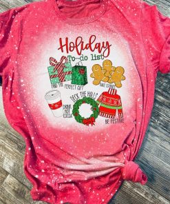 Christmas Holiday To Do List Bleached T-Shirt