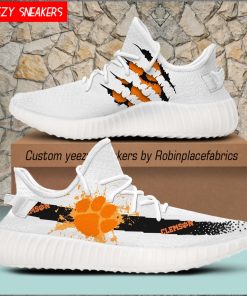 Clemson Tigers Yeezy Boost White Sneakers Clemson Tigers Yeezy Boost White Sneakers