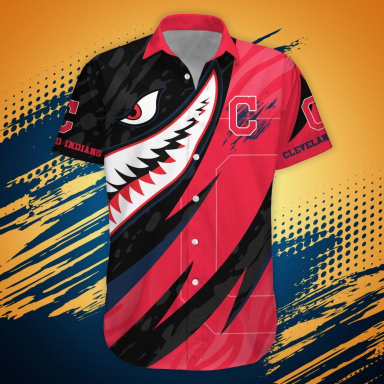 Cleveland Indians MLB Hawaii Shirt Shark Summer Hawaiian Style
