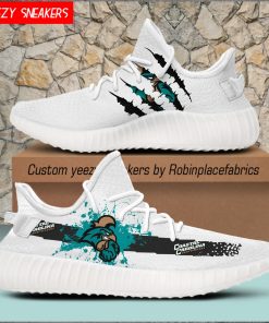 Coastal Carolina Chanticleers Yeezy Boost White Sneakers