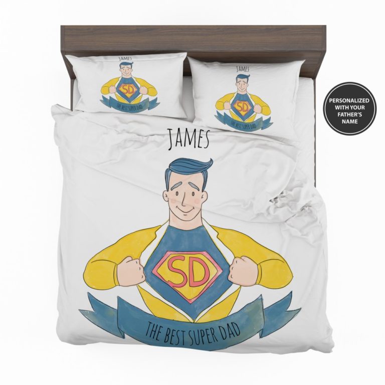 Custom The Best Super Dad Personalized Duvet cover and Pillow Case