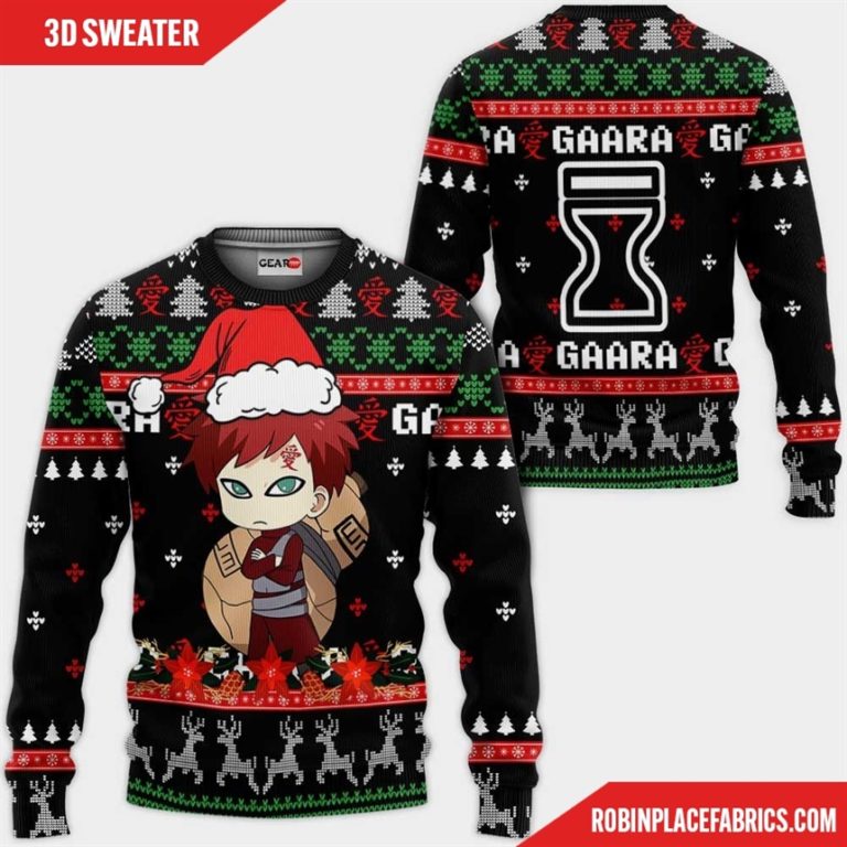 Cute Gaara Ugly Christmas Sweater Custom Naruto Anime Xmas Gifts