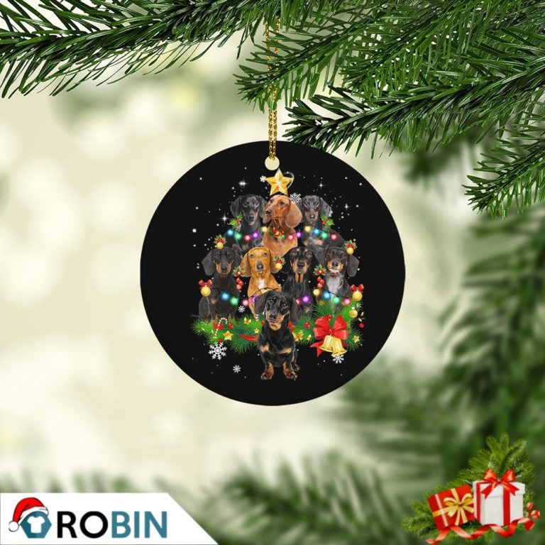 Dachshund Christmas Tree Lights Christmas Ornament