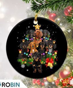 Dachshund Christmas Tree Lights Christmas Ornament