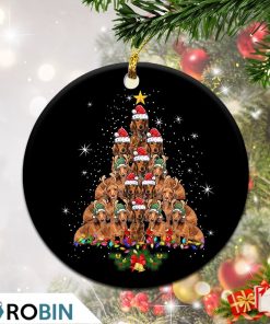 Dachshund Christmas Tree Lights Pajamas Christmas Ornament