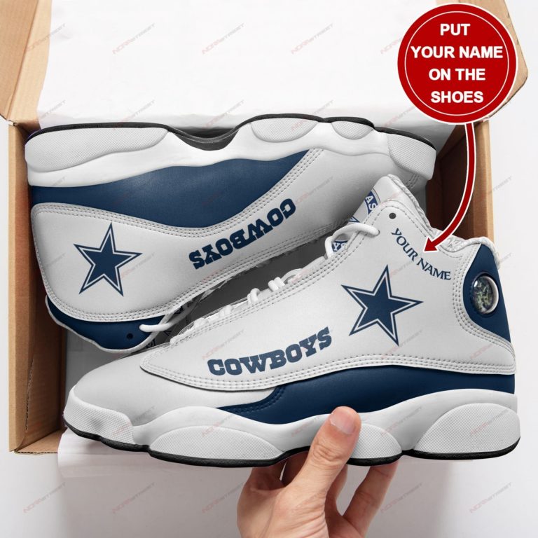 Dallas Cowboys Personalized Football Air JD13 Sneakers
