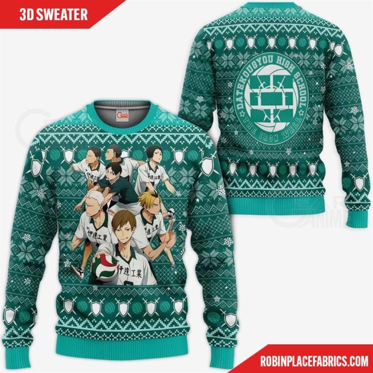 Dateko Ugly Christmas Sweater Date Tech High Haikyuu Xmas