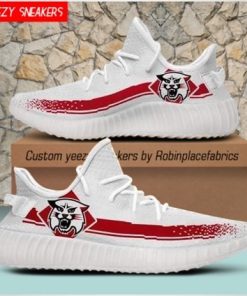 Davidson Wildcats Yeezy Boost White Sneakers