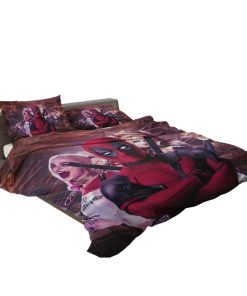 Deadpool and Harley Quinn Artwork Bedding Set