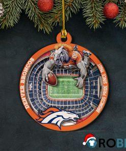 Denver Broncos Mascot 2 Layered Wood Christmas Ornament