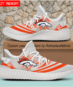 Denver Broncos Yeezy Boost White Sneakers