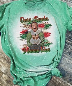 Elf Omg Santa I Know Him 3D Print Bleached T-Shirt