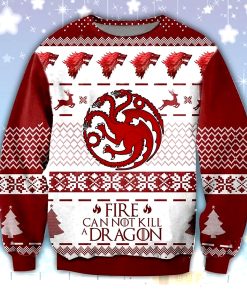Fire Cannot Kill The Dragon Ugly Christmas Sweater