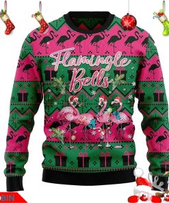 Flamingle Bells Flamingo Santa Unisex Wool Ugly Christmas Sweater