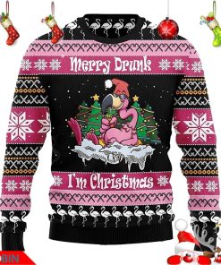 Flamingo Merry Drunk I’m Christmas Unisex Ugly Christmas Sweater, Kid Sweater
