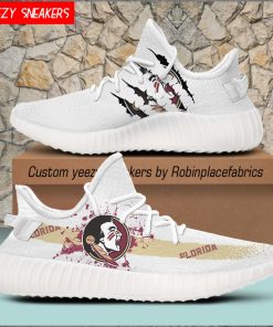 Florida State Seminoles Yeezy Boost White Sneakers