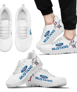 Ford Mustang Breathable Sport Shoes White Blue Ford Mustang Breathable Sport Shoes White Blue