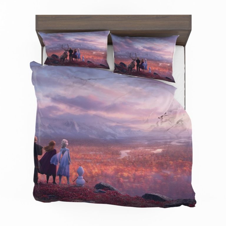 Frozen 2 Movie AnnaElsaKristoffOlaf  Bedding Set (Duvet cover and Pillow Case)