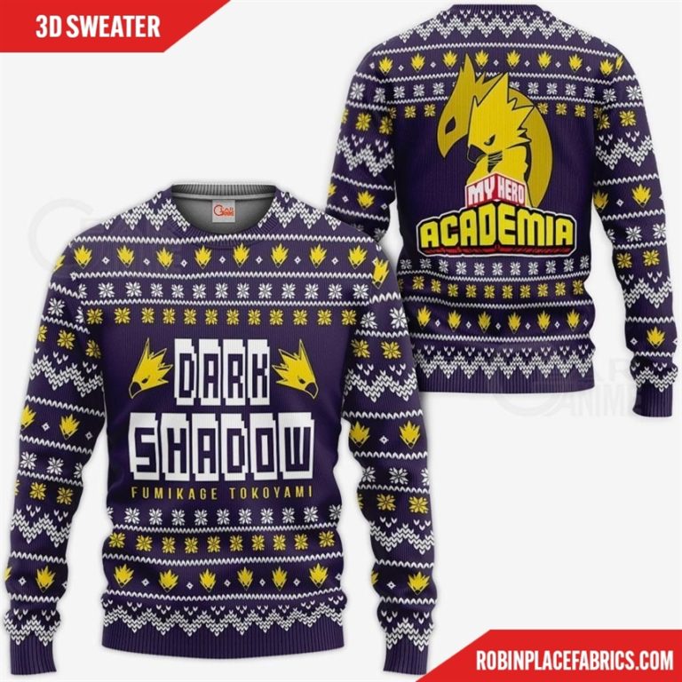Fumikage Tokoyami Ugly Christmas Sweater Dark Shadow My Hero Academia