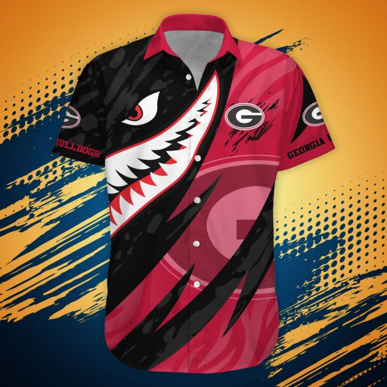 Georgia Bulldogs Shirt Hawaiian Shirt Shark Summer Hawaiian Style