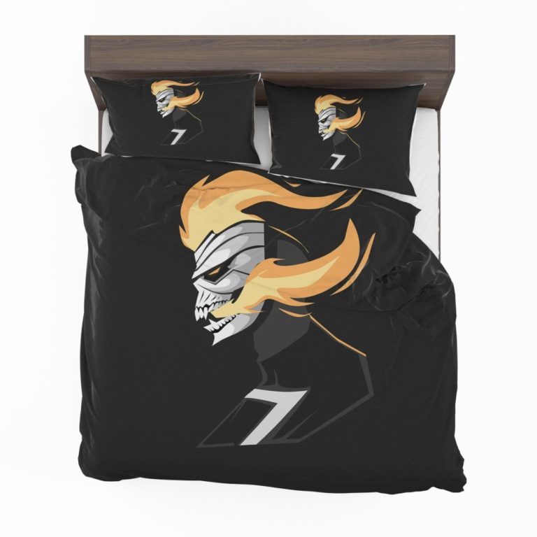 Ghost Rider Movie Fire Minimalist Skull Teeth Bedding Set