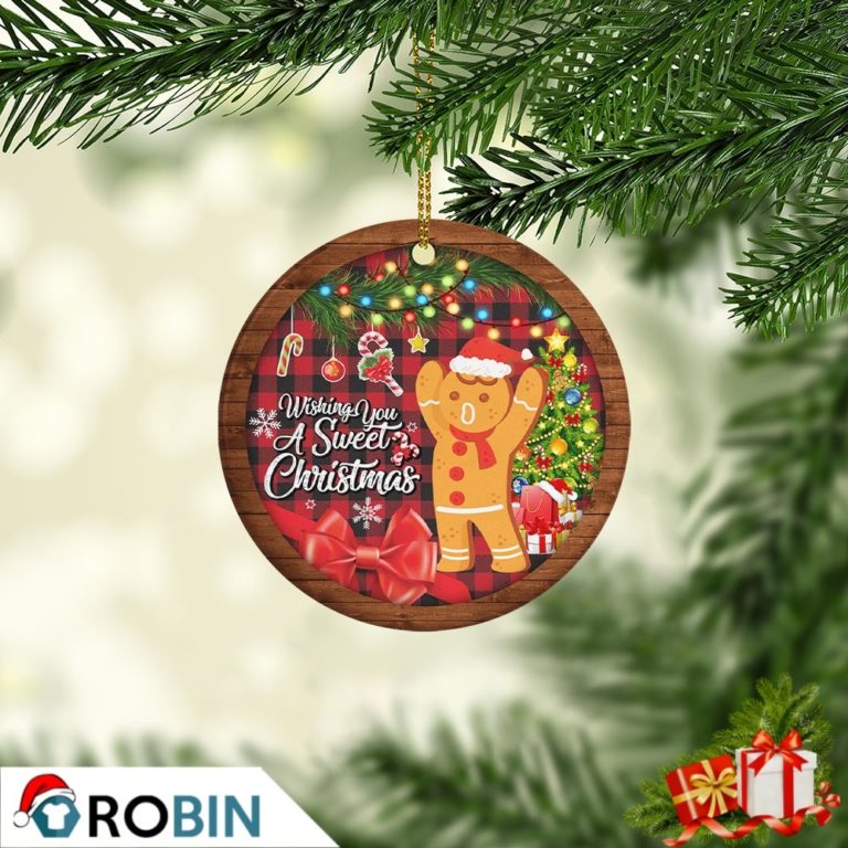 Gingerbread Wishing You A Sweet Christmas Decorative Ornament