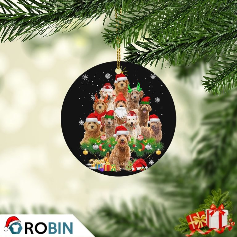 Goldendoodle Christmas Tree Lights Christmas Ornament