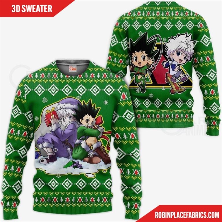 Gon & Killua HxH Ugly Christmas Sweater Hunter X Hunter Anime Xmas
