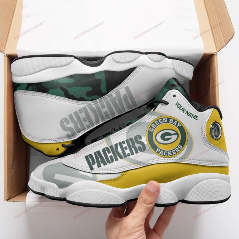 Green Bay Packers Personalized Football Air Jordan 13 Shoes