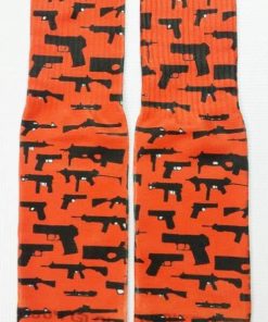 Gun Print Red Socks