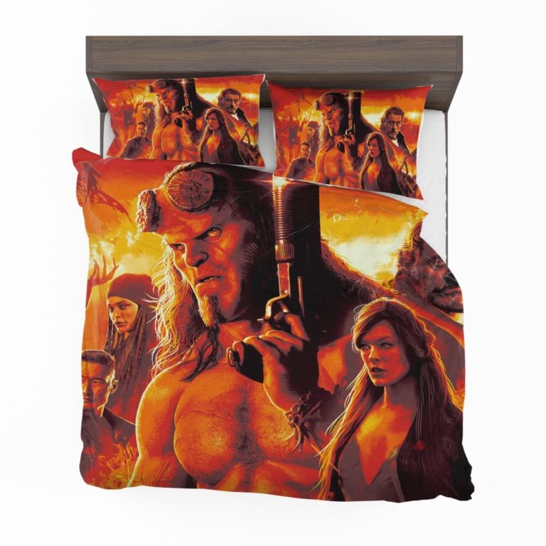 Hellboy 2019 Movie Milla Jovovich David Harbour Ian McShane Bedding Set (Duvet cover and Pillow Case)