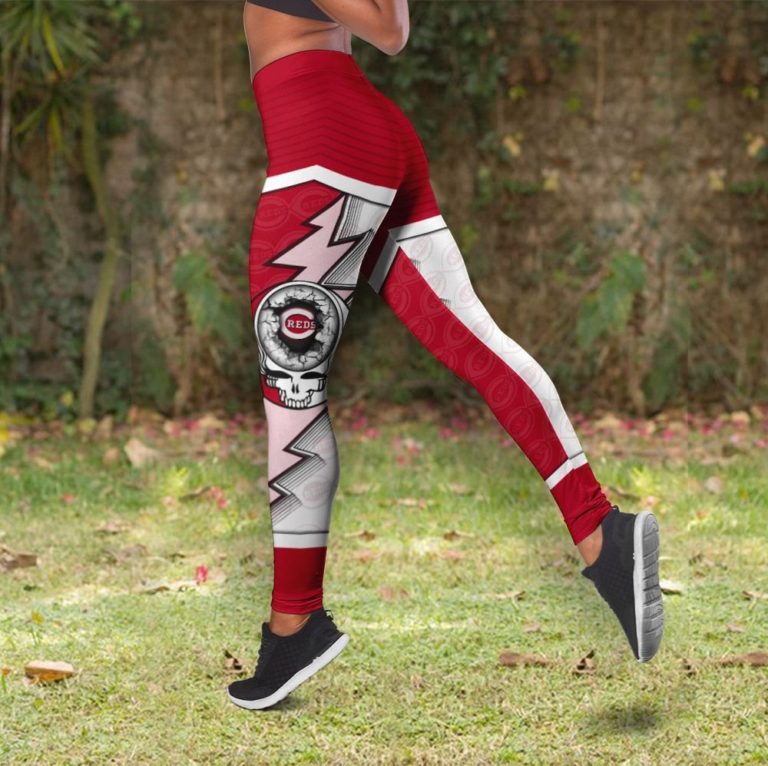 High Waist Leggings Cincinnati Reds Grateful Dead